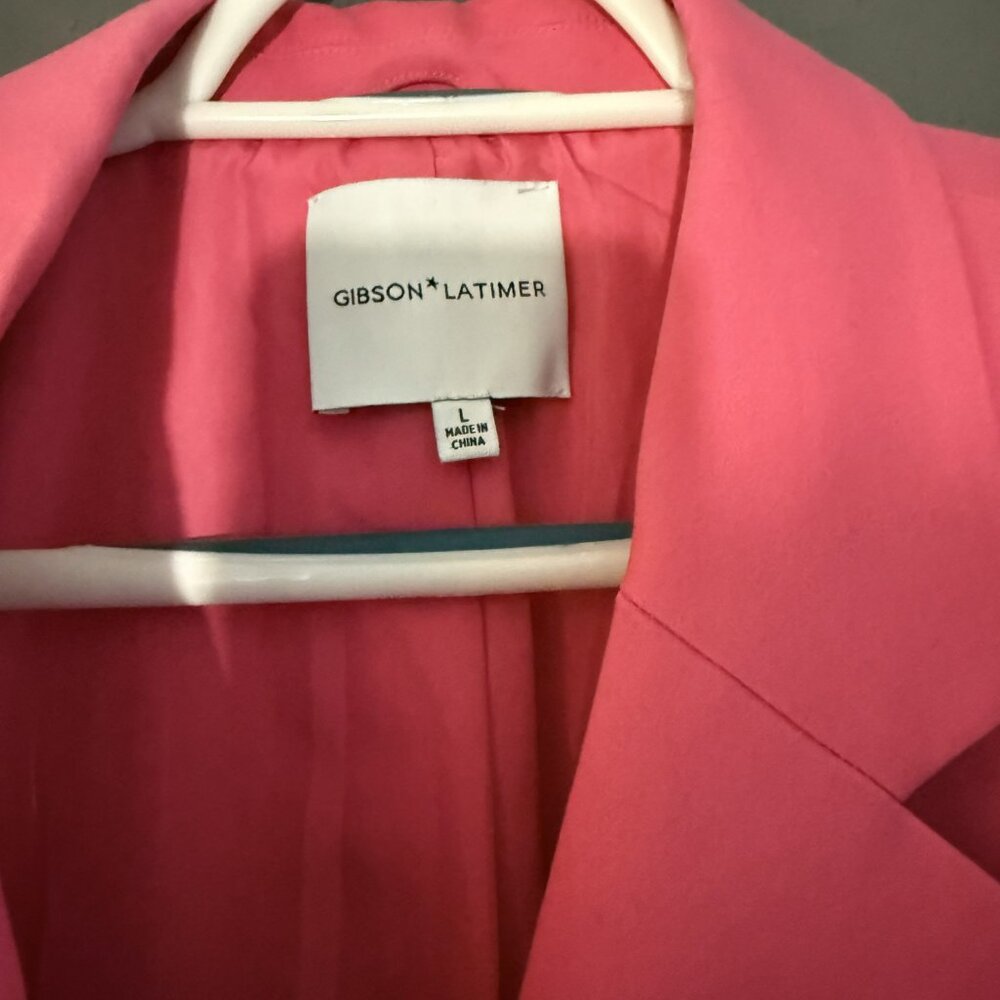 Gibson & Latimer Bright Pink Longline Blazer Size L - Picture 3 of 3